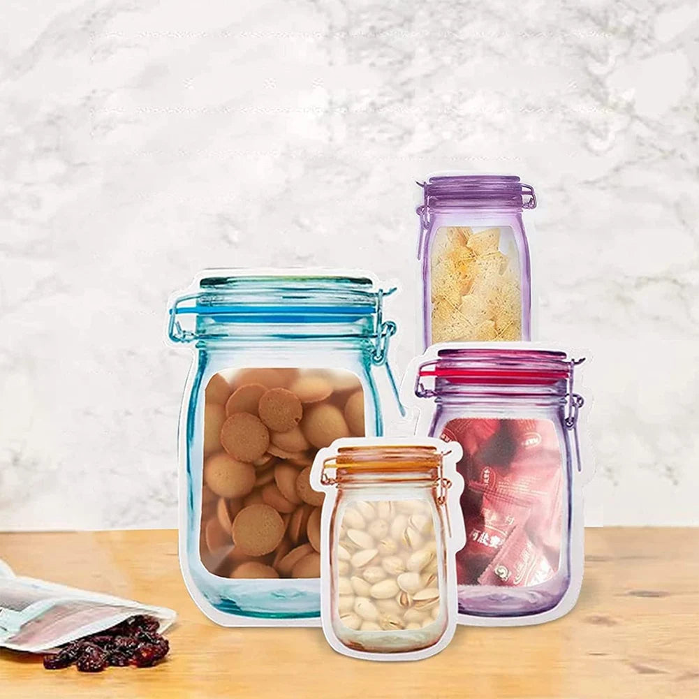 Abmr-Reusable Mason Bottle Zipper Bag Mason Bottle Zipper Bag Multifunctional Reusable Jar Bag Used for Food Storage